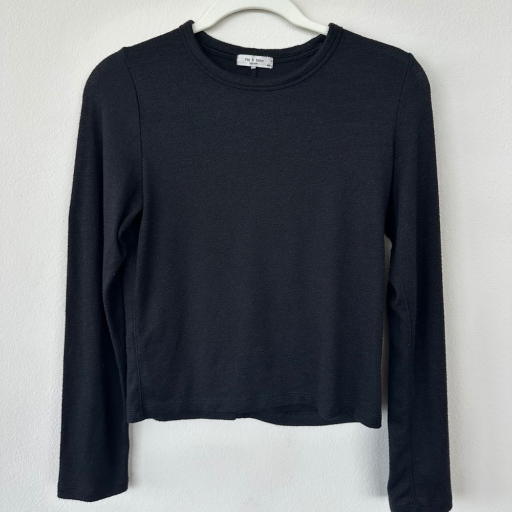 Navy Rag & Bone Basic Long Sleeve Tee -XS